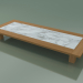 modèle 3D Table basse en teck naturel, marbre de Carrare blanc encastré, extérieur InOut (12) - preview