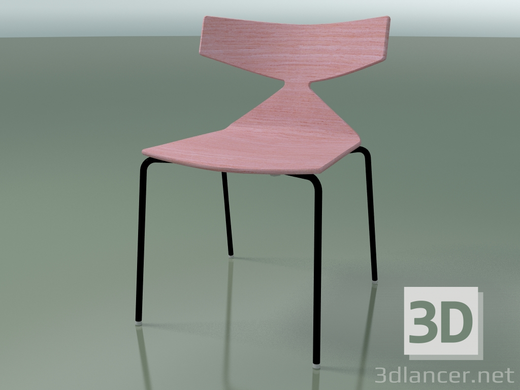 3d model Stackable chair 3701 (4 metal legs, Pink, V39) - preview