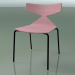3d model Stackable chair 3701 (4 metal legs, Pink, V39) - preview