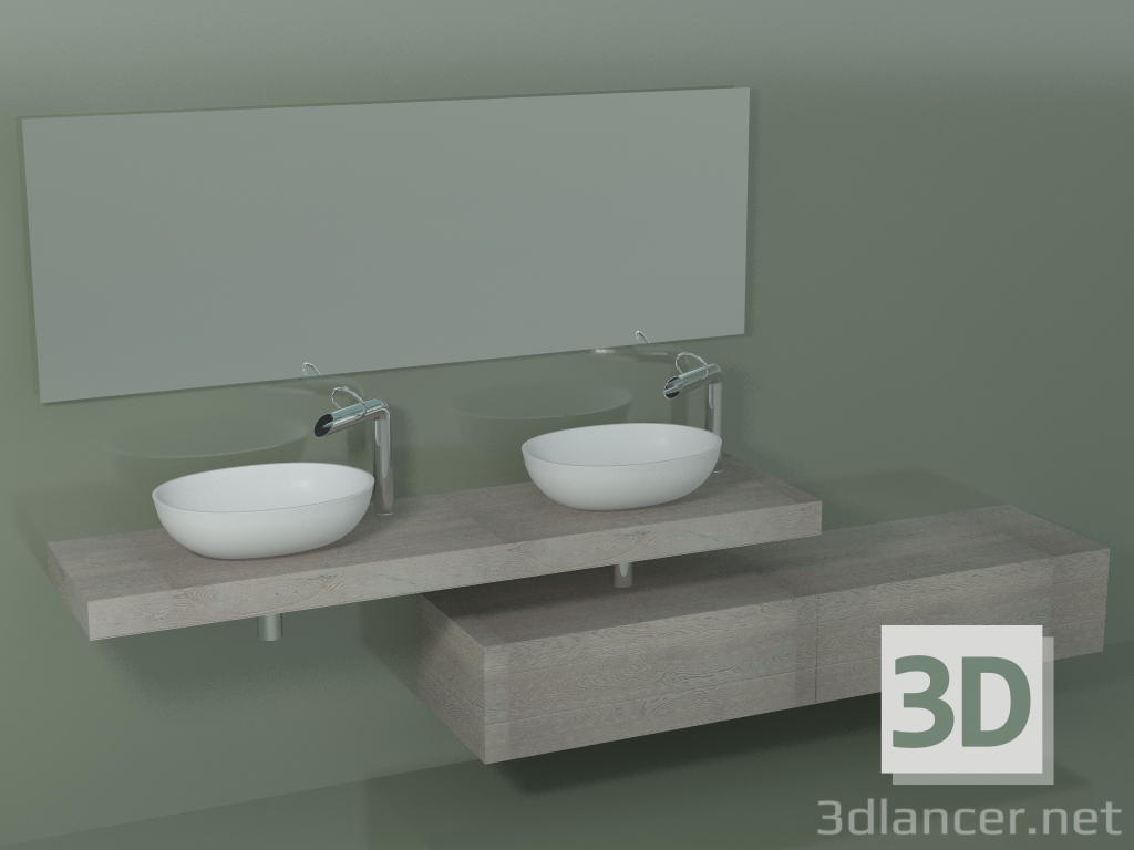 modello 3D Sistema di arredo bagno (D09) - anteprima
