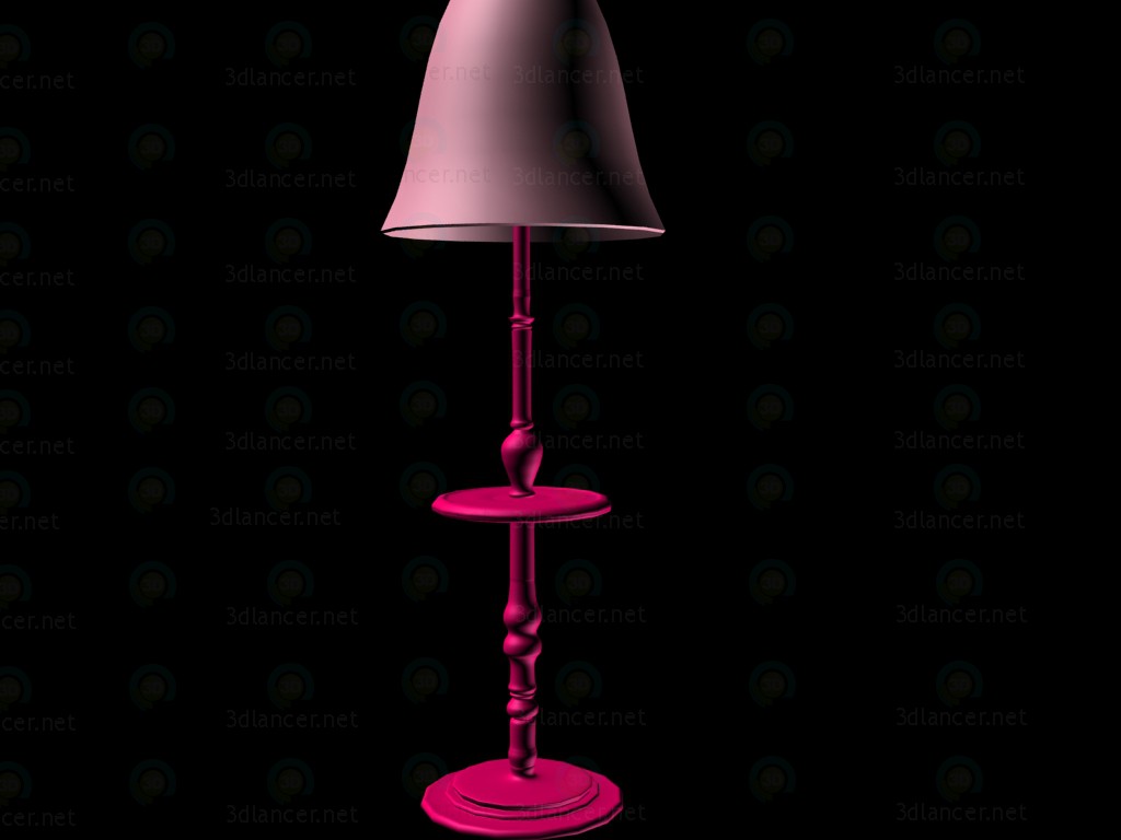 3d model floor lamp with shelf - preview