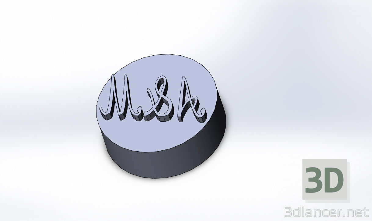 3d model Seal with initials - preview