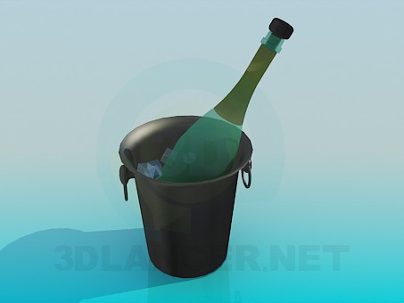 3d модель Шампанское в ведерце для льда – превью