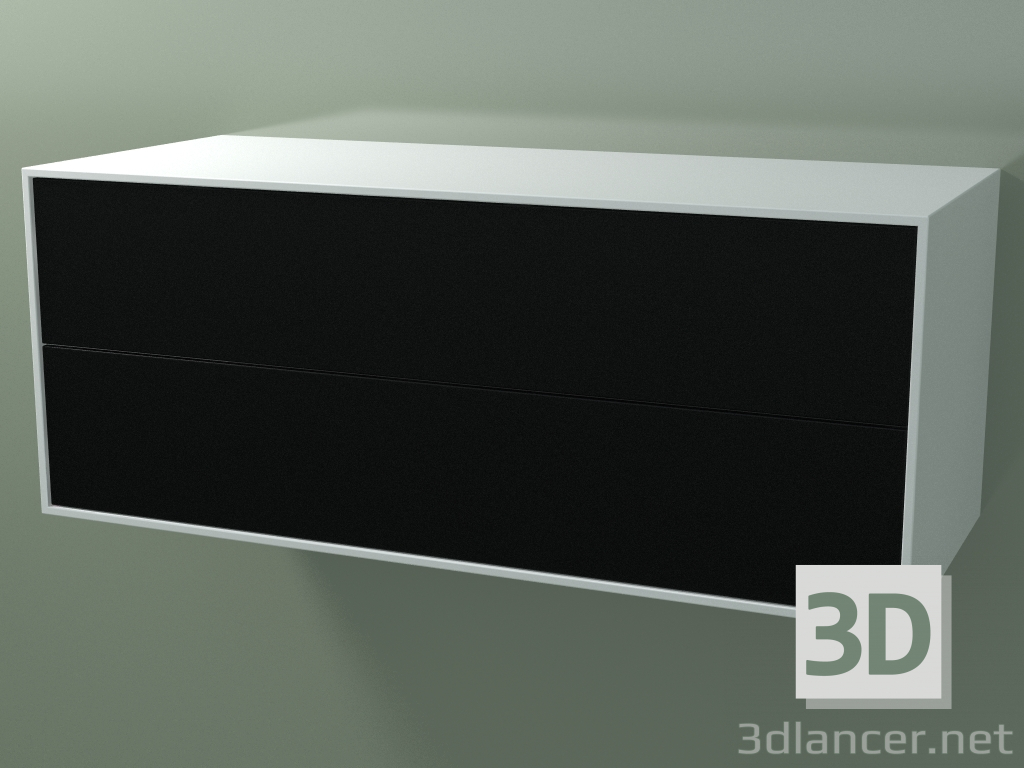3D Modell Doppelbox (8AUECB01, Gletscherweiß C01, HPL P06, L 120, P 50, H 48 cm) - Vorschau