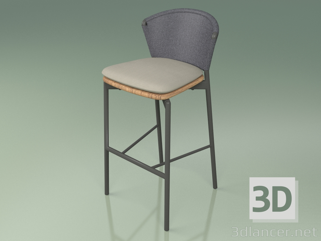 3D Modell Barhocker 050 (Grau, Metal Smoke, Teak) - Vorschau