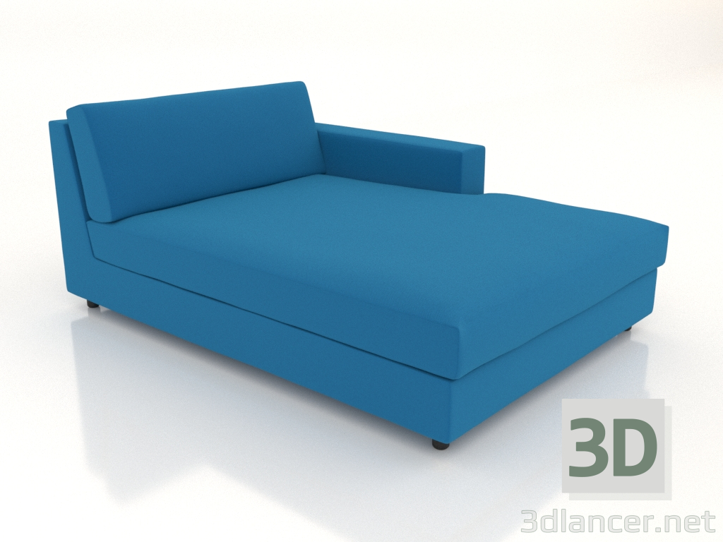 3d model Chaise longue 103 with an armrest on the right - preview