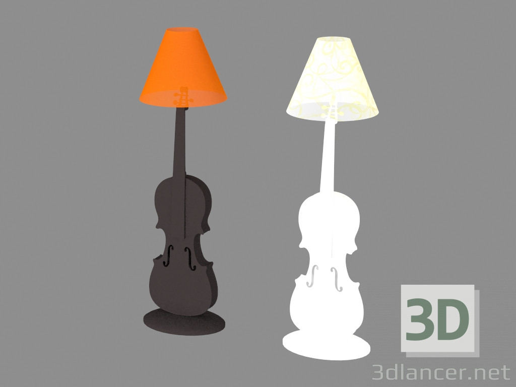 3D Modell Tischleuchte in Form einer Violine - Vorschau