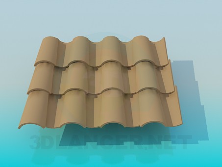 3D Modell Dachziegel - Vorschau
