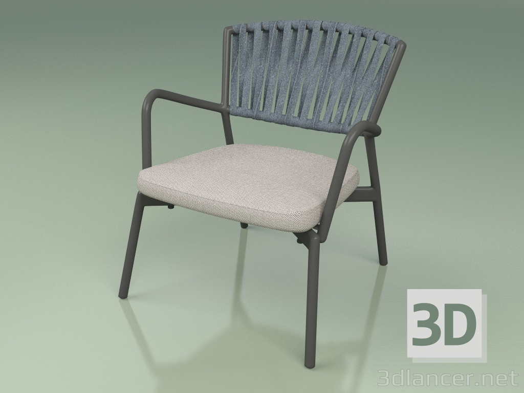 modello 3D Sedia con seduta morbida 127 (Belt Teal) - anteprima