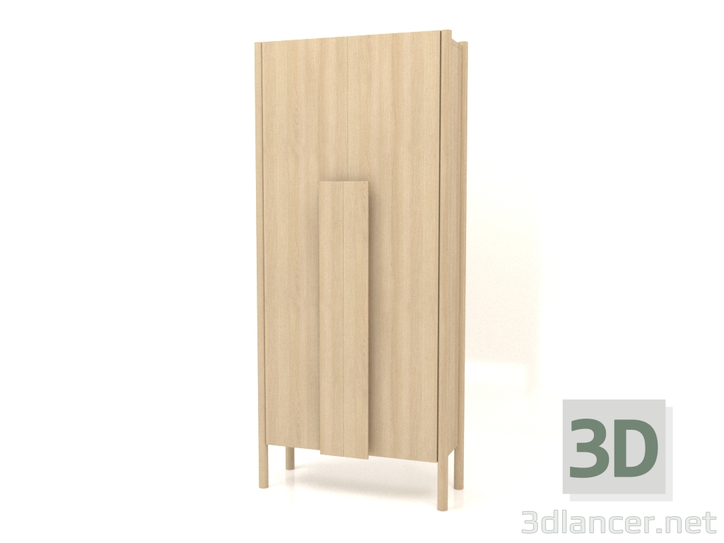3 डी मॉडल लंबे हैंडल वाली अलमारी (बिना गोलाई के) W 01 (800x300x1800, लकड़ी सफेद) - पूर्वावलोकन