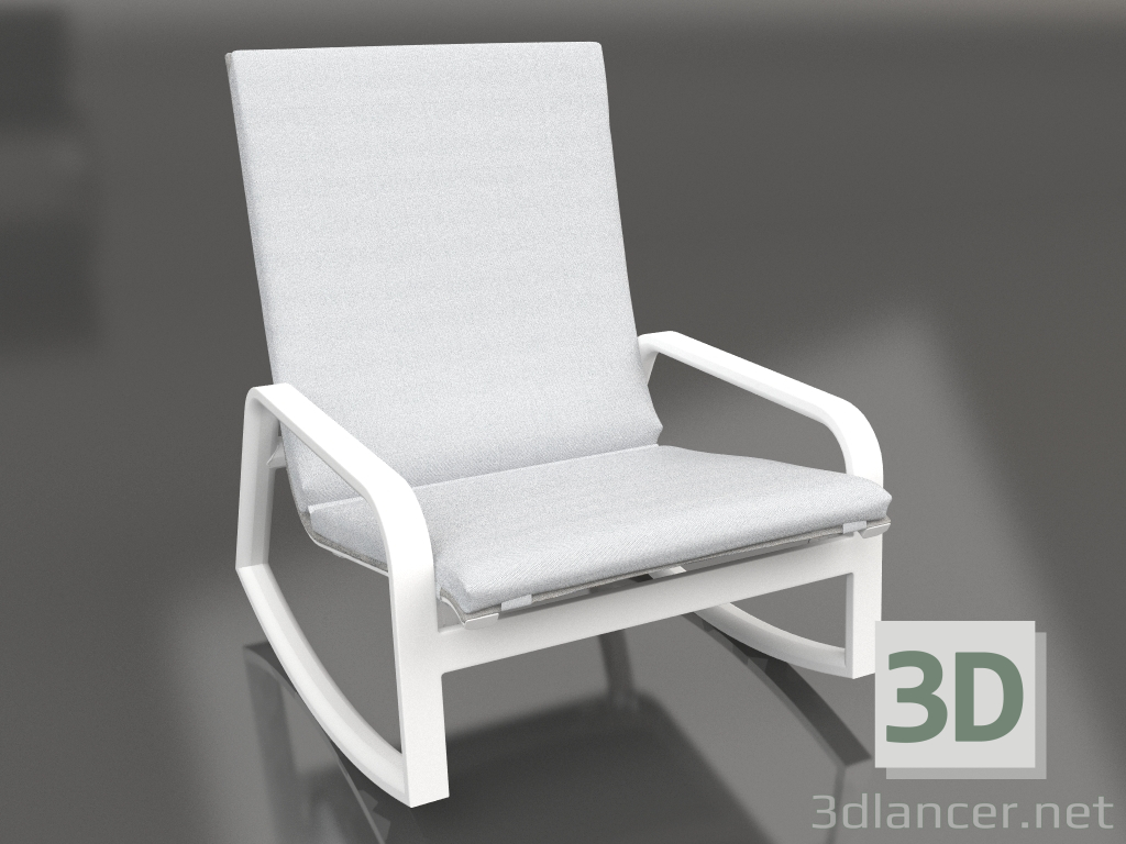 modello 3D Sedia a dondolo (Bianco) - anteprima