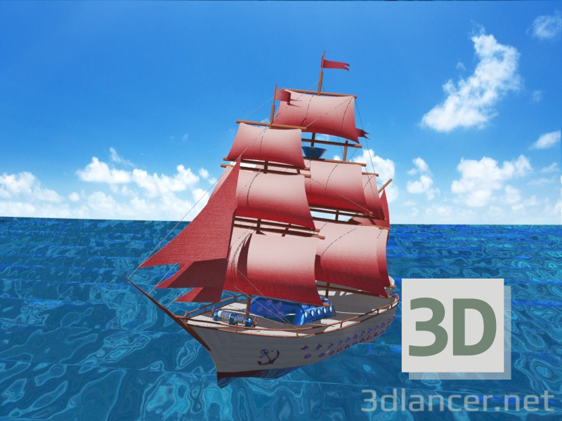 Segelboot "The Secret" 3D-Modell kaufen - Rendern