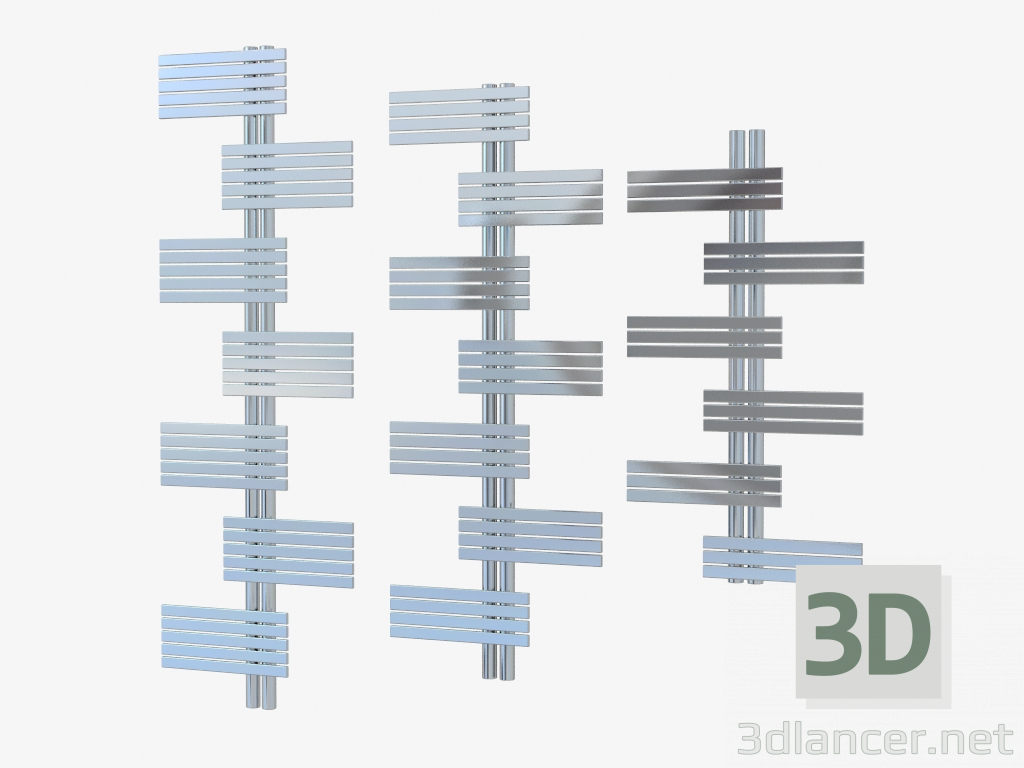 3D Modell Heizkörper aus poliertem Stahl BABYLA - Vorschau