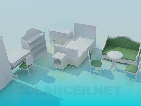 3d model Set in a children's room - preview