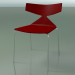 3d model Stackable chair 3701 (4 metal legs, Red, CRO) - preview