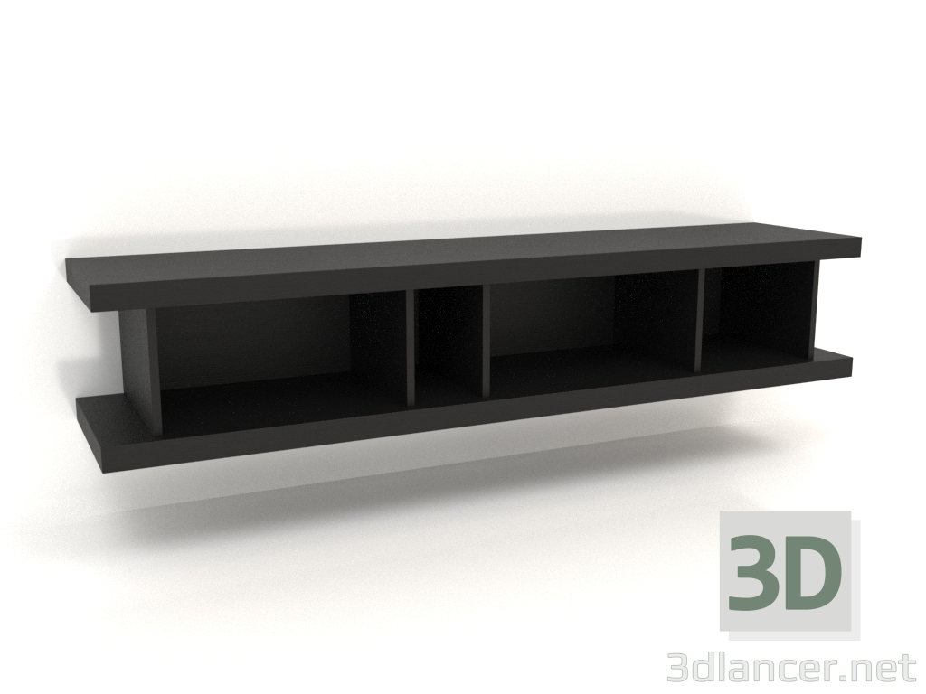 3d model Mueble de pared TM 13 (1800x400x350, madera negra) - vista previa
