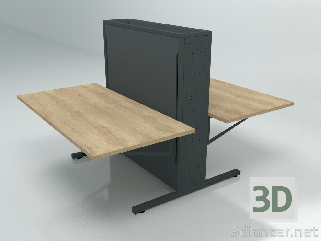 3D Modell Arbeitstisch Flow FLW16 (1600x1900) - Vorschau