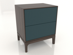 Bedside table FARGO 2 drawers with milled facades (sea wave, dark oak, option 1)