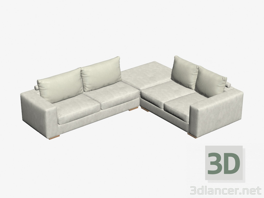 modello 3D divano ad angolo modulare Cambridge - anteprima