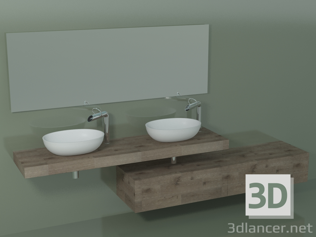 modello 3D Sistema arredo bagno (D12) - anteprima