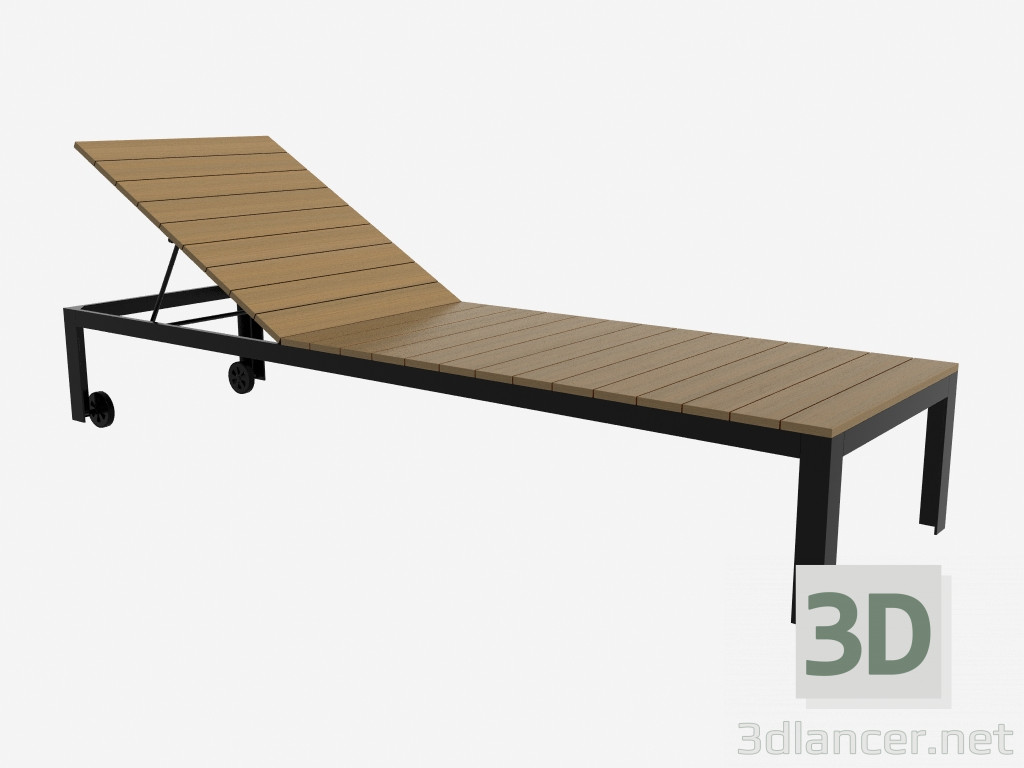3d model Sun bed (headboard is raised, dark) - preview