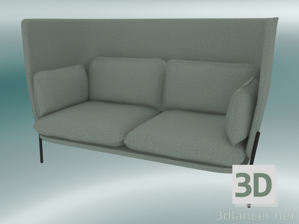 modello 3D Divano divano (LN6, 90x180 H 115 cm, gambe nere calde, Sunniva 2717) - anteprima