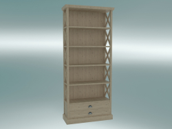 Bookcase Cambridge with 2 drawers large (Gray Oak)