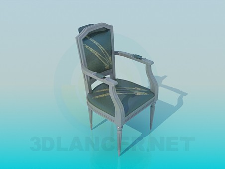 3 डी मॉडल नरम कुर्सी armrests के साथ - पूर्वावलोकन