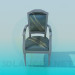 3D Modell Weicher Stuhl mit Armlehnen - Vorschau