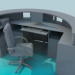 modèle 3D Le bureau semi-circulaire - preview