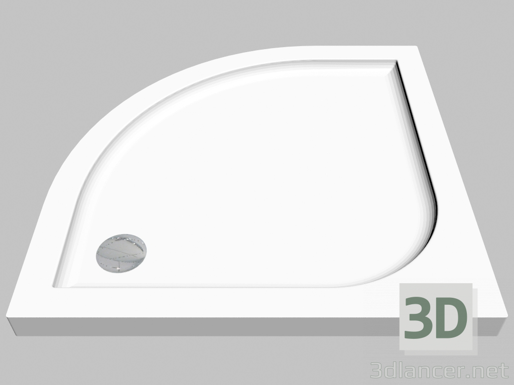 3D Modell Halbrunde Duschwanne 80 cm Kubik (KTK 052B) - Vorschau