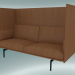 3d model Double sofa with high back Outline (Refine Cognac Leather, Black) - preview