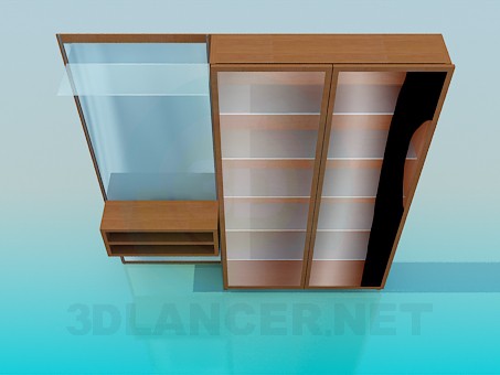 3d model wardrobe for halway - preview