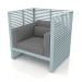 modèle 3D Chaise longue Normando à dossier haut (Bleu gris) - preview