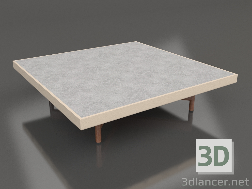 modello 3D Tavolino quadrato (Sabbia, DEKTON Kreta) - anteprima