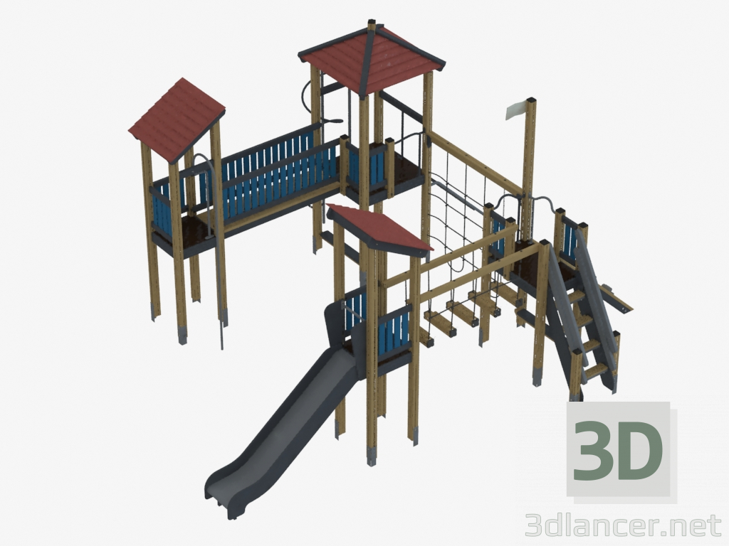 3d модель Детский игровой комплекс (К2401) – превью