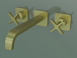 Смеситель для раковины на 3 отверстия, скрытого монтажа (36107950, Brushed Brass)