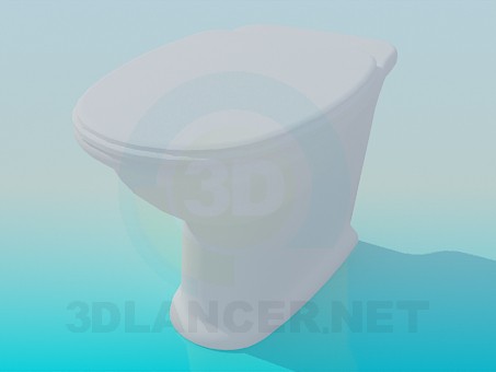 3 डी मॉडल शौचालय टैंक के बिना शौचालय - पूर्वावलोकन