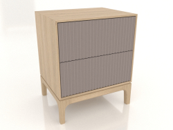 FARGO bedside table 2 drawers with milled facades (platinum, lightened oak, option 1)