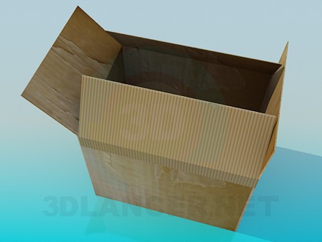 3d model caja de cartón - vista previa