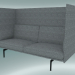 3d model Double sofa with high back Outline (Vancouver 14, Black) - preview
