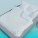 3d модель Двуспальная кровать с подставкой по периметру – превью
