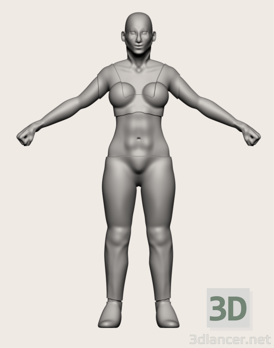 modello 3D Domestica - anteprima