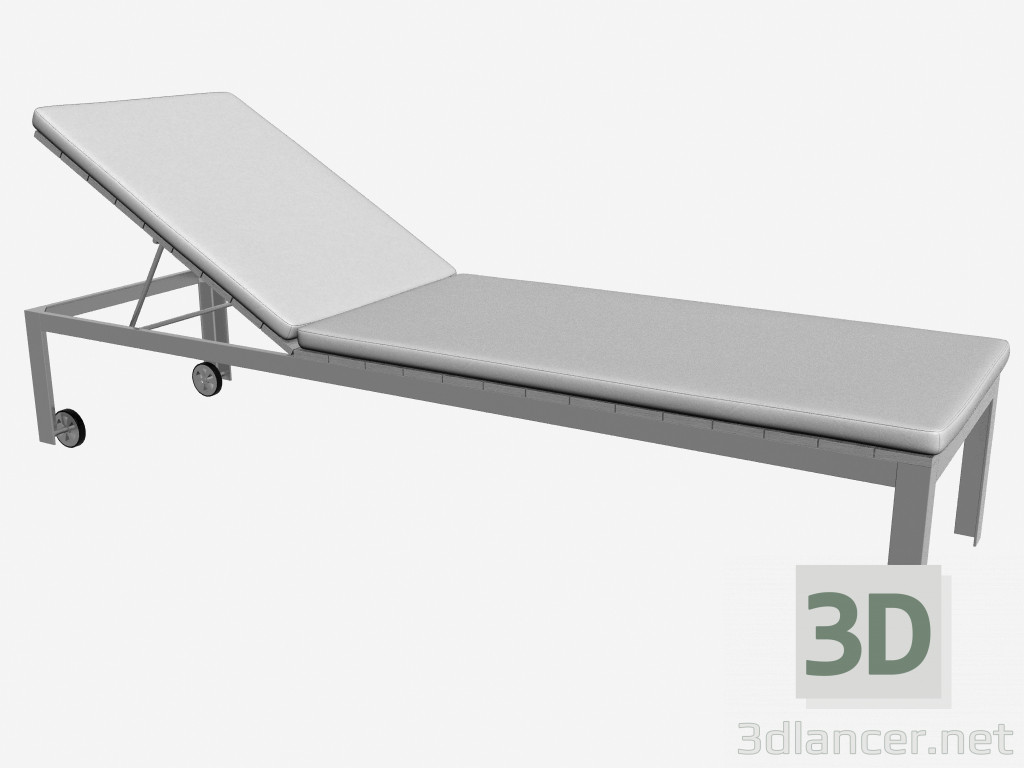 modello 3D Chaise longue con rivestimento delicato (testa sollevata, luce) - anteprima