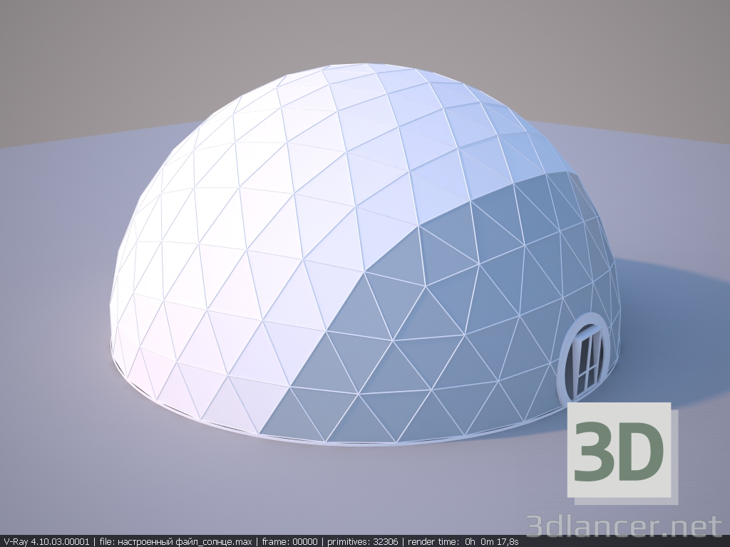 3D Modell Geokupol 20x20 - Vorschau