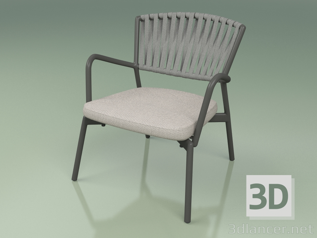 modello 3D Sedia con seduta morbida 127 (Belt Grey) - anteprima