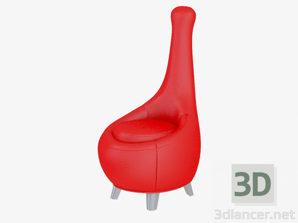 3d model Armchair leather A159 - preview