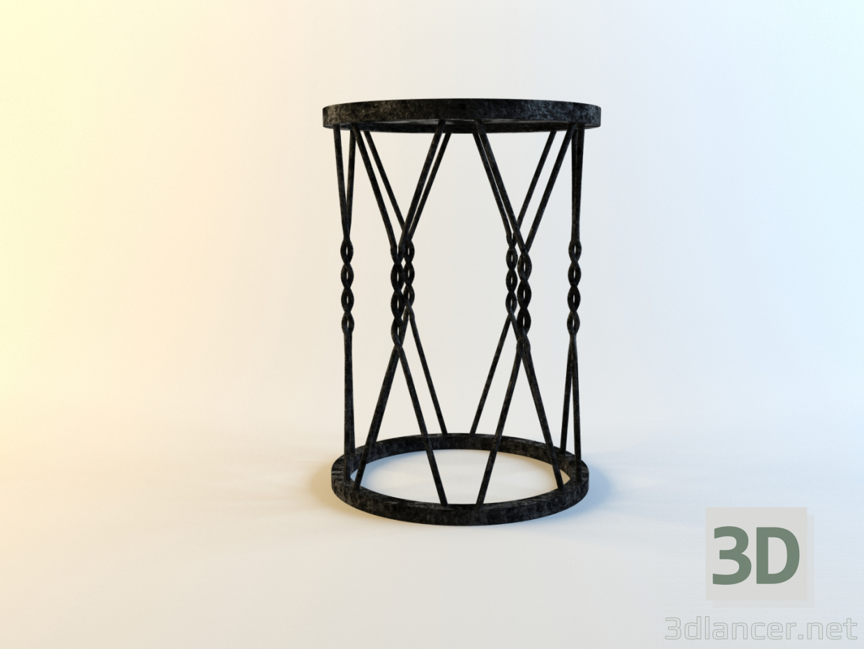 modèle 3D Table basse en acier - preview
