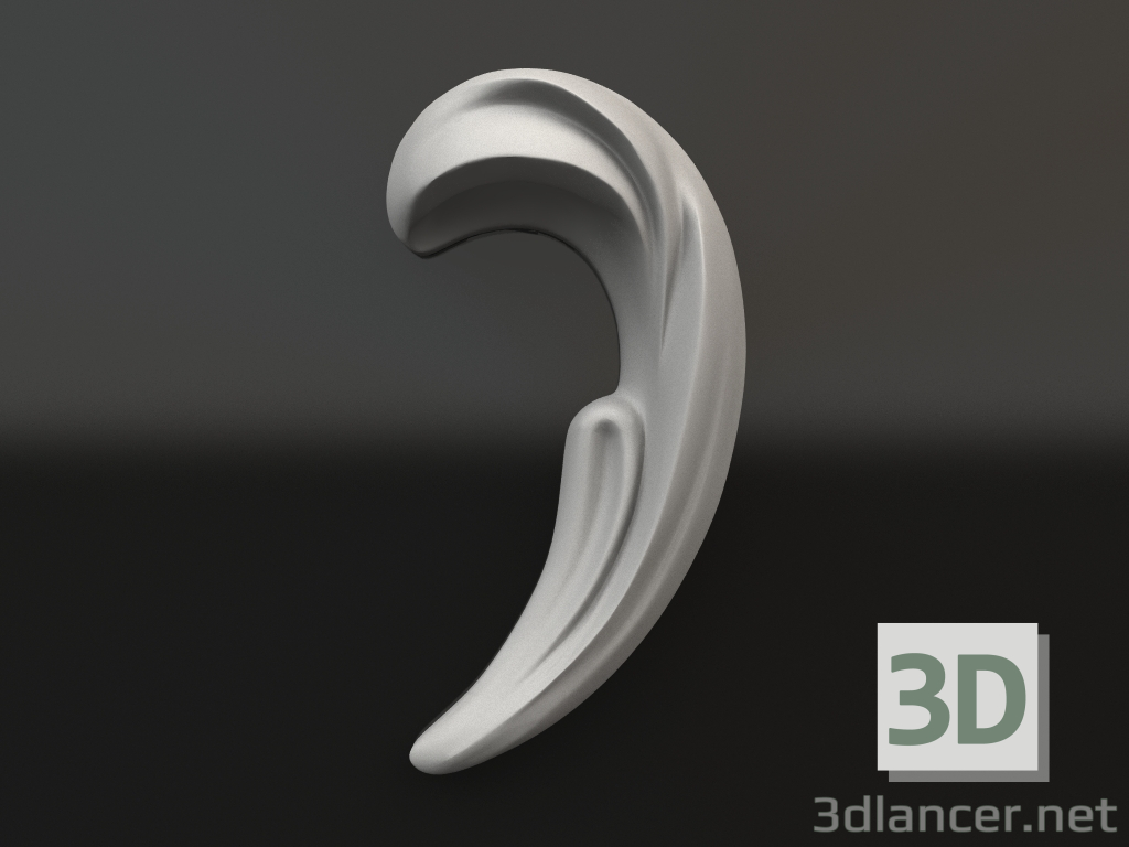 Modelo 3d Elemento decorativo de gesso DE 035 B (47x24) - preview