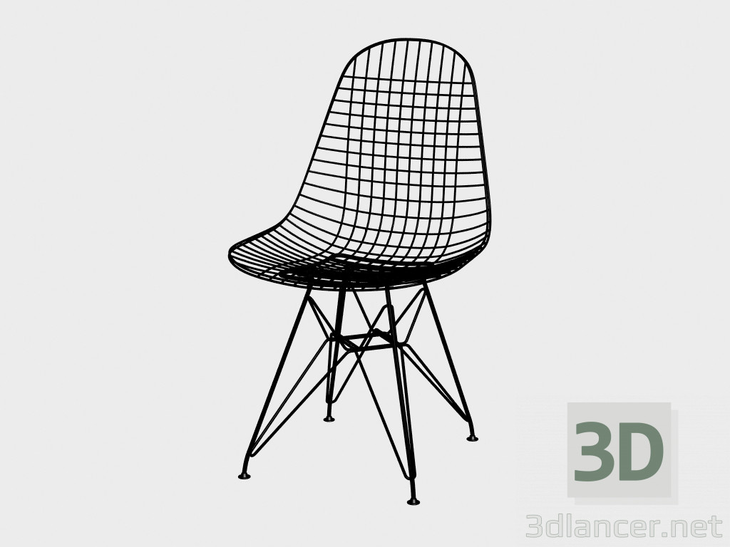 3D Modell Stuhl Draht Stuhl DKR - Vorschau